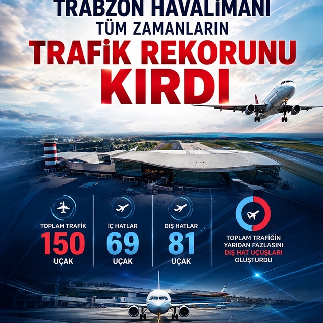 Trabzon Havalimanı'nda trafik rekoru