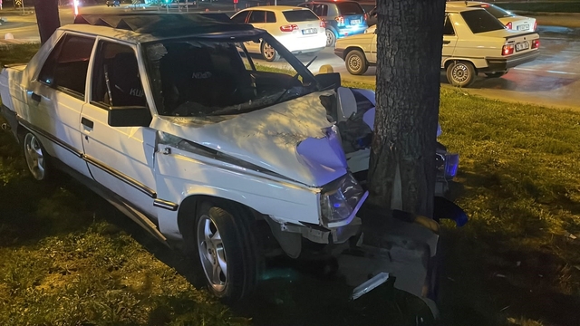 Karaman'da otomobil ağaca çarptı: 1 yaralı