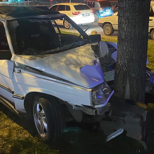 Karaman'da otomobil ağaca çarptı: 1 yaralı