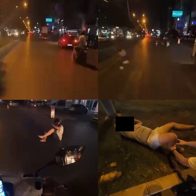 Mersin'de motosikletin yayaya çarptığı kaza kask kamerasında