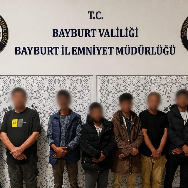 Bayburt'ta 6 düzensiz göçmen yakalandı