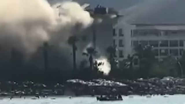 Marmaris'teki otelde baca yangını