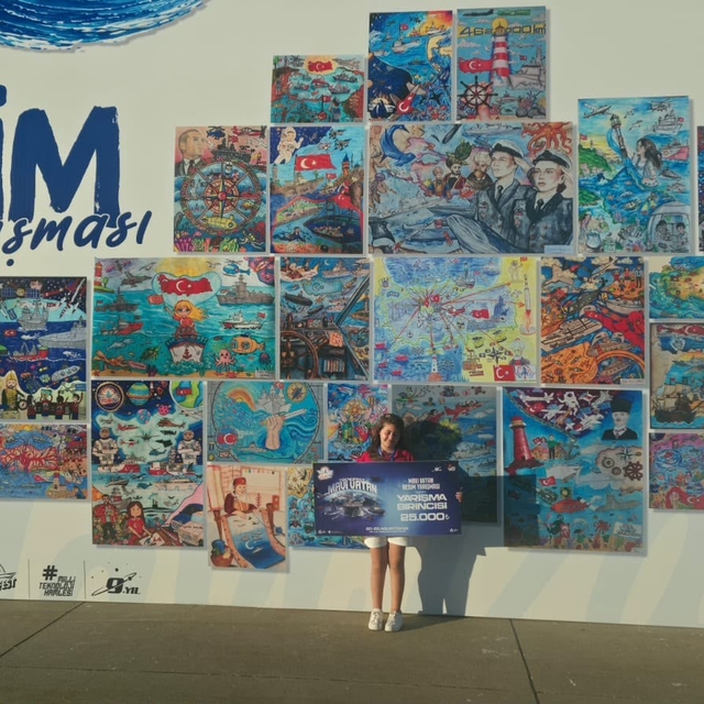 Hataylı minik ressam TEKNOFEST Mavi Vatan'da elde ettiği başarıyla gururlan...
