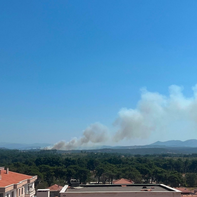 Çanakkale'de tarım arazisi ve merada yangın