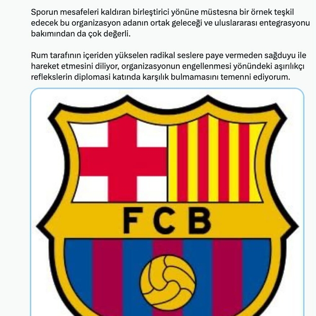 Kasapoğlu'ndan Barcelona'nın Lefkoşa kararına destek