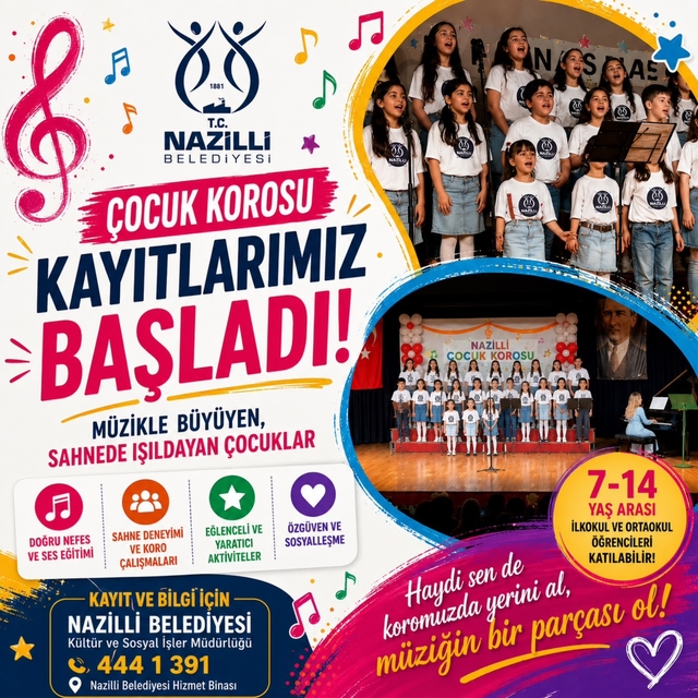 Nazilli Belediyesi, çocuk korosu yeni yeteneklerini bekliyor