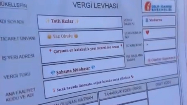 "Şikayet var" diyen zabıtaya el yapımı "vergi levhası"