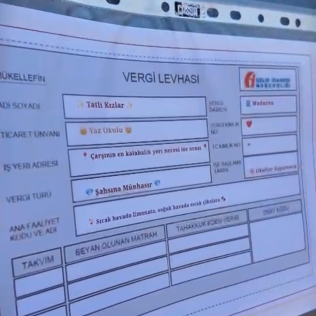 "Şikayet var" diyen zabıtaya el yapımı "vergi levhası"