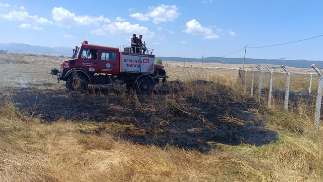 Bolu'da anız yangını büyümeden söndürüldü