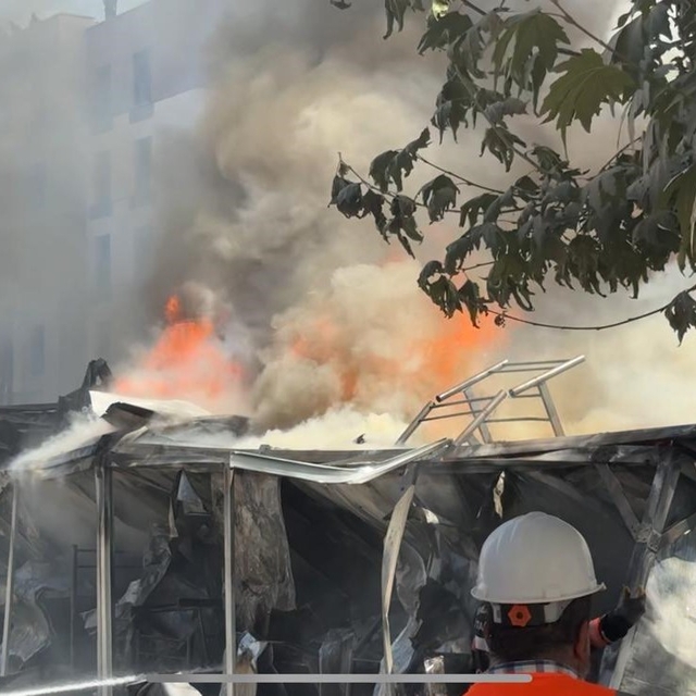 Malatya'da konteyner kentte yangın
