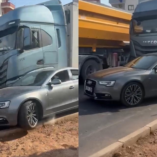 Kaza sonrası korku dolu anlar: Tır şoförü, camını kıran sürücünün aracına ç...