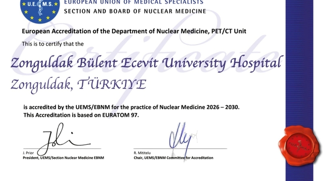 ZBEÜ Hastanesi PET/CT Ünitesine Avrupa akreditasyonu
Türkiye'den bu akreditasyona sahip tek hastane oldu