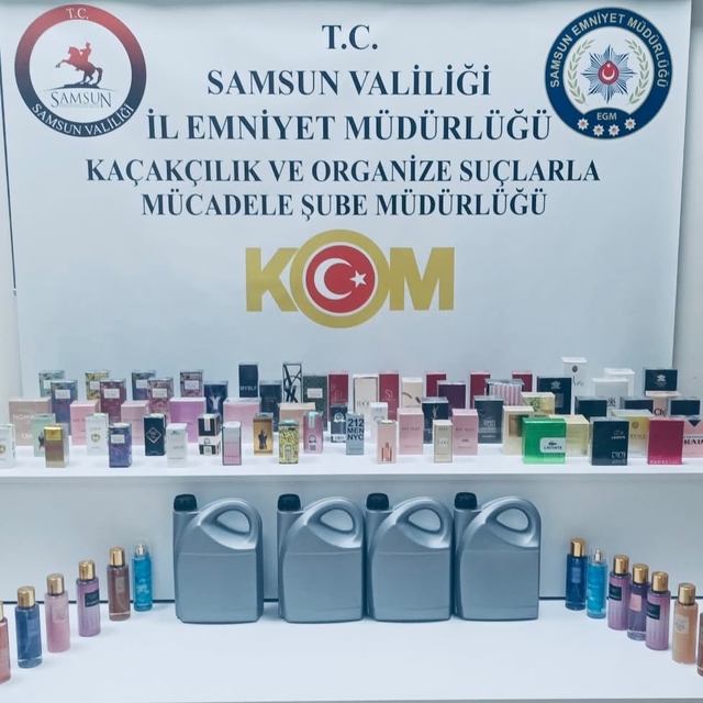 Samsun'da kaçak parfüm ve etil alkol ele geçirildi