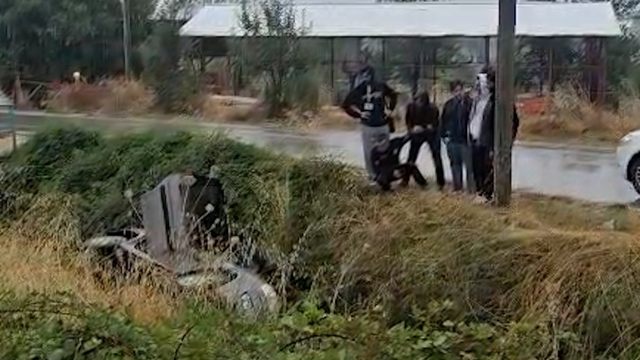 Bolu'da otomobil sulama kanalına uçtu: 1 yaralı