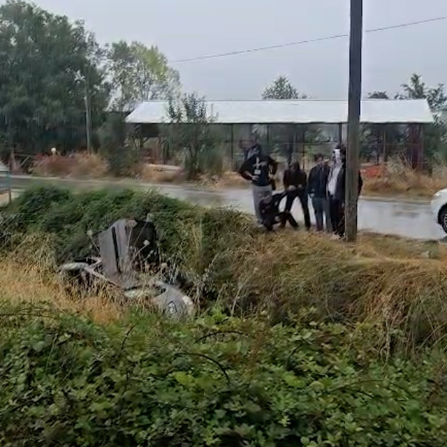 Bolu'da otomobil sulama kanalına uçtu: 1 yaralı