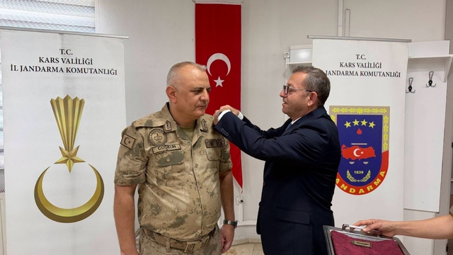 Kars'ta jandarma personeline rütbe terfi töreni