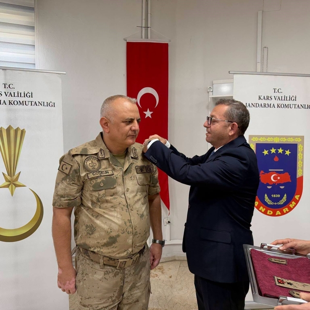 Kars'ta jandarma personeline rütbe terfi töreni