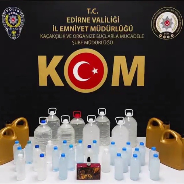 Edirne'de sahte içki operasyonu