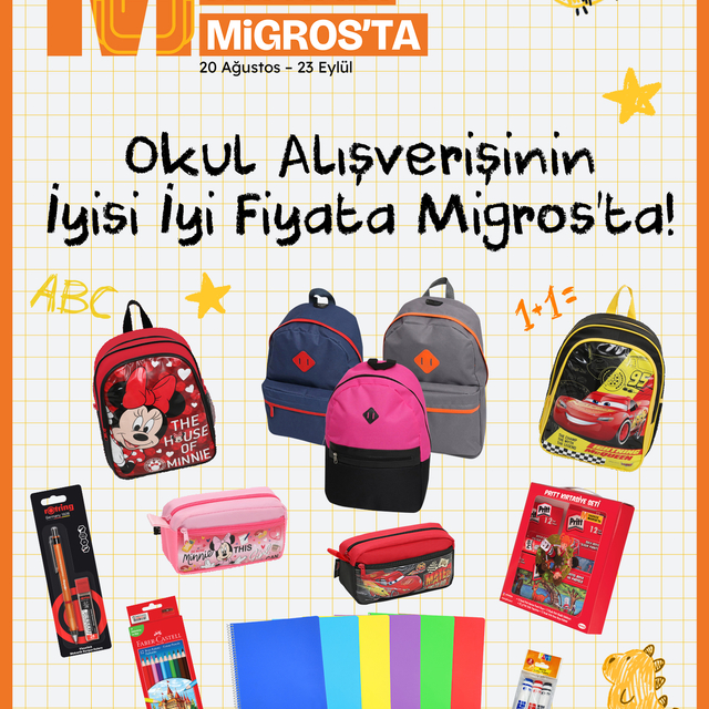 Migros'tan okula dönüş dönemine özel kırtasiye kampanyası
