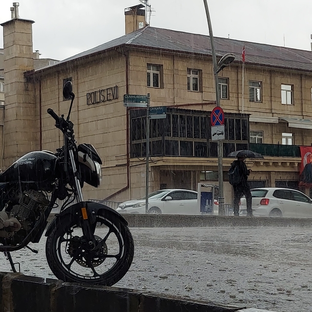 Erzurum yağmur ve dolu etkili oldu
