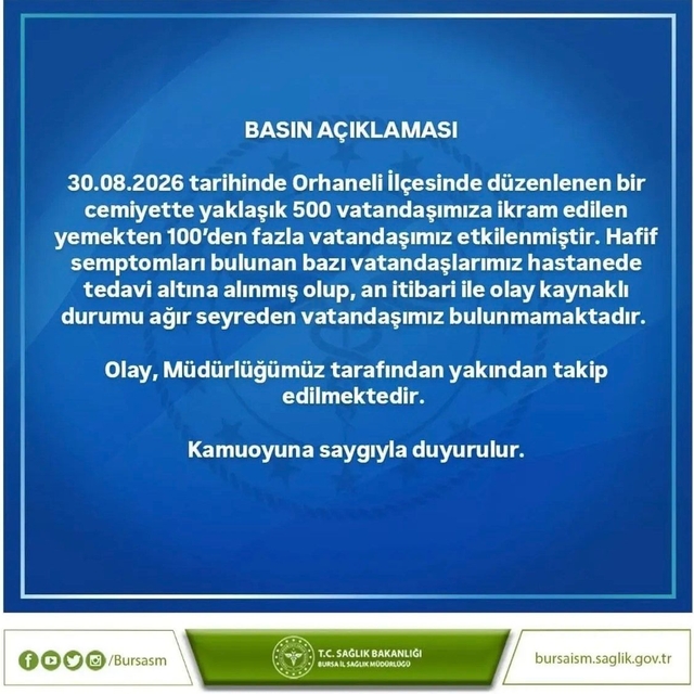 Bursa'da düğün yemeği ardından 100'den fazla kişi hastaneye kaldırıldı (2)