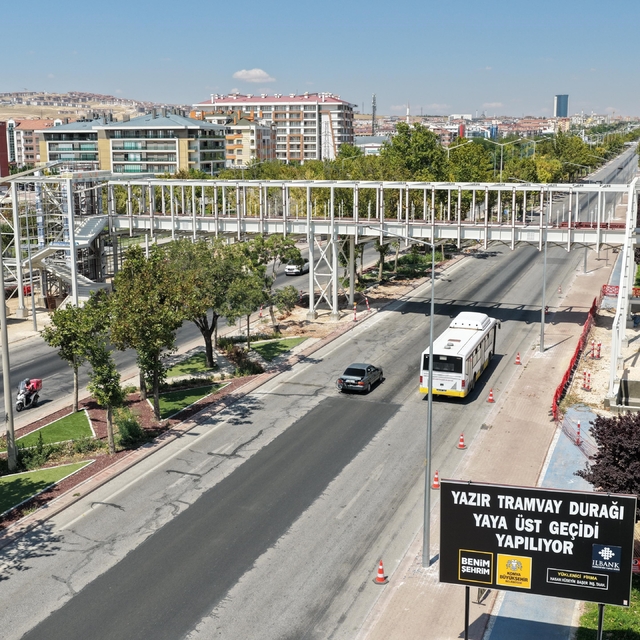 Başkan Altay yapımı son aşamaya gelen Yazır yaya üst geçidi inşaatını incel...