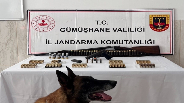 Gümüşhane'de ruhsatsız silah ve çok sayıda mühimmat ele geçirildi