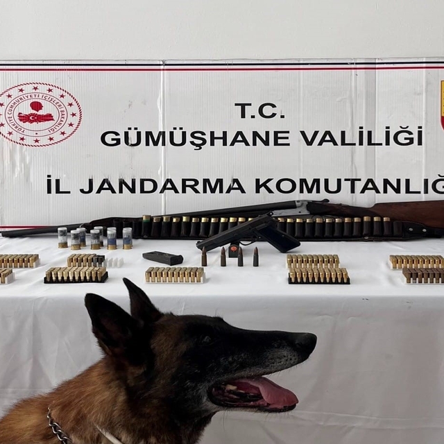 Gümüşhane'de ruhsatsız silah ve çok sayıda mühimmat ele geçirildi