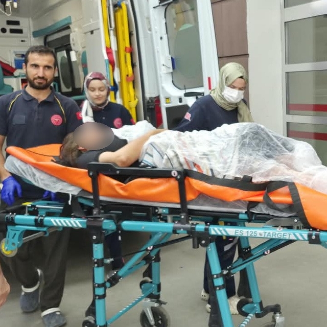 Sinir krizi geçiren kadın kendini bıçakladı