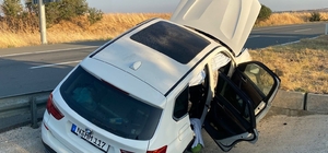 Keşan'da su kanalına düşen otomobilde 4 kişi yaralandı