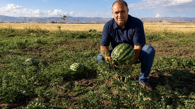 Ağrı'nın verimli tarlalarında yetişen kavun ve karpuzlar tezgâhlara hazırlanıyor