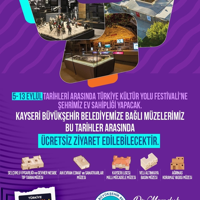 Büyükşehir'in Müzeleri, Türkiye Kültür Yolu Festivali boyunca ücretsiz