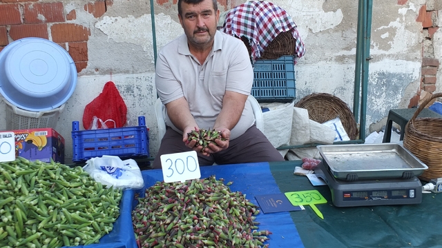 Burhaniye'de kınalı bamya ilgi gördü