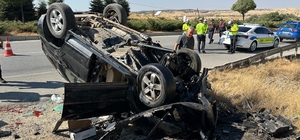 Takla atan otomobilin sürücüsü ağır yaralandı