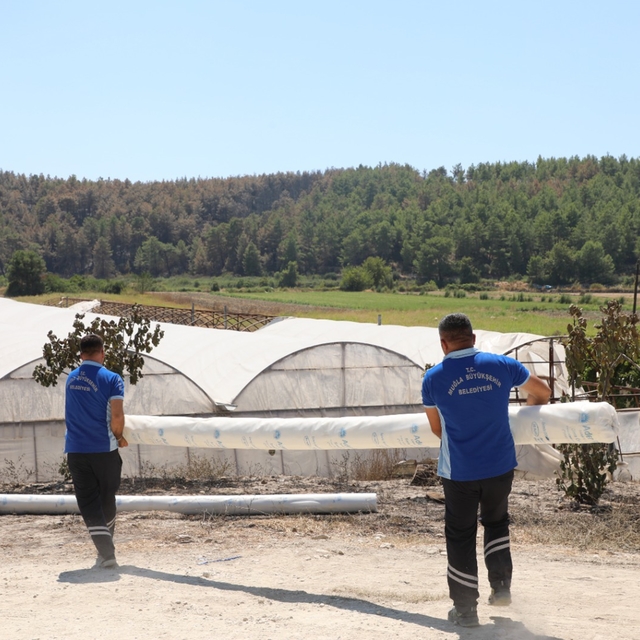 Seydikemer'de yangının yaraları bir günde sarılmaya başlandı