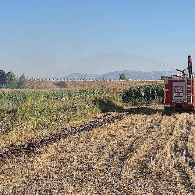 Burdur'da ot yangını büyümeden söndürüldü