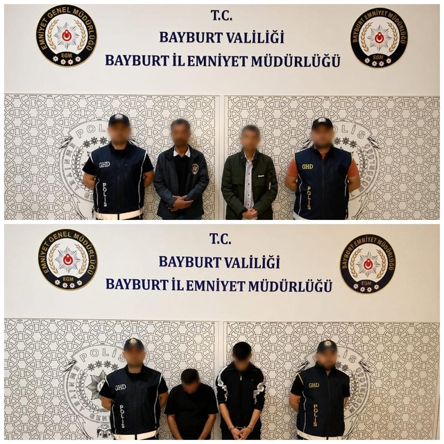 Bayburt'ta 2 düzensiz göçmen ile 2 şüpheli yakalandı