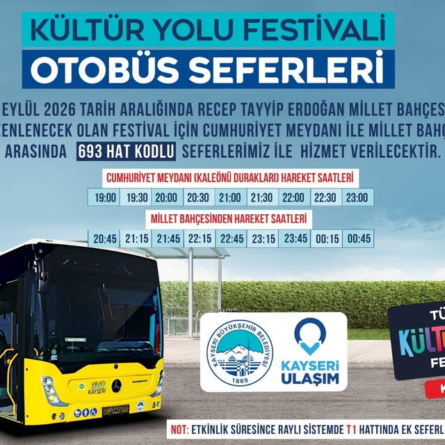 Kültür Yolu Festivali'ne özel ulaşım hizmeti