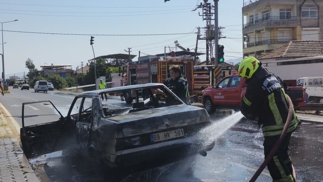 Aydın'da araç yangını