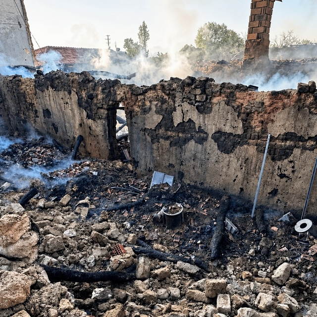 Kırıkkale'de bağ evi ve samanlık yandı