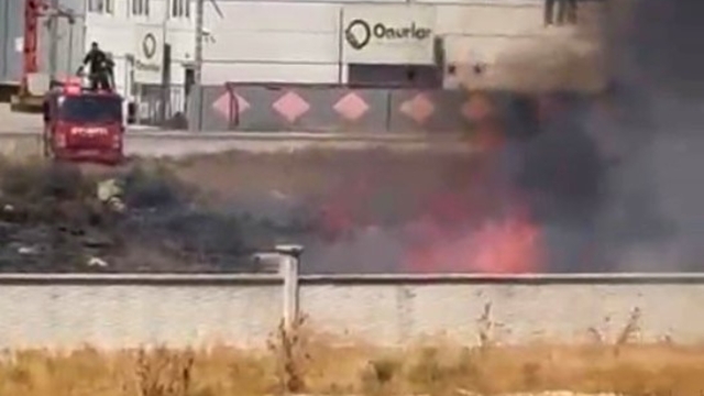 Karapınar'da ot yangını paniği