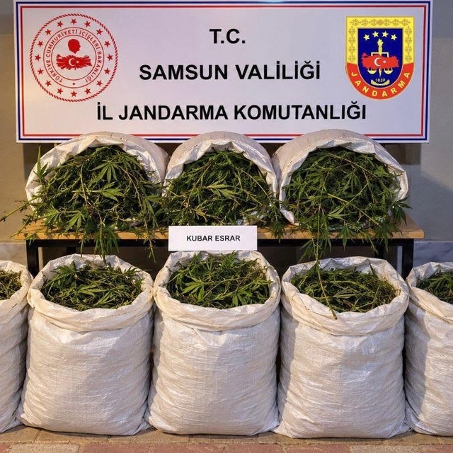 Bafra'da 63 kilo kubar esrar ele geçirildi