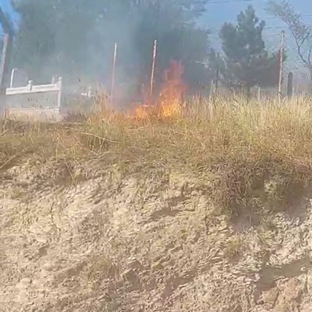 Kastamonu'da otluk alanda çıkan yangın mezarlara zarar verdi