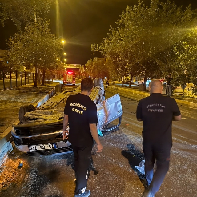 Takla atan otomobilin sürücüsü ağır yaralandı
