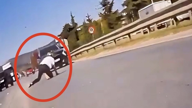 Kırmızı ışık ihlali yapan cipe motosiklet çarptı: Ölümden döndü
