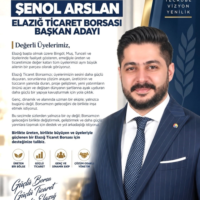 Başkan adayı Şenol Arslan: "Borsamızın geleceğini birlikte inşa etmek istiy...