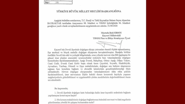 Baki Ersoy, Develi'deki doğalgaz sorununu meclis gündemine taşıdı