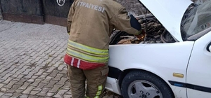 İskenderun'da otomobilde yangın çıktı