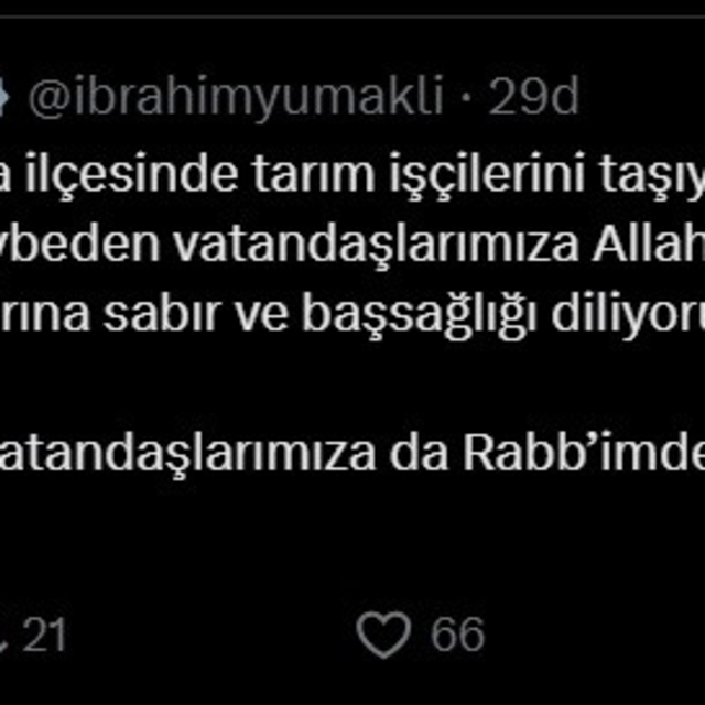 Bakan Yumaklı Düzce'deki kaza sonrası başsağlığı mesajı yayınladı