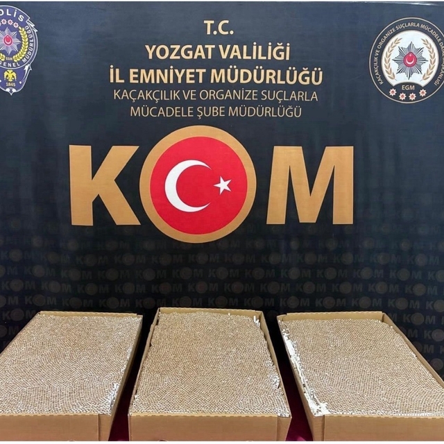 Yozgat'ta doldurulmuş makaron ele geçirildi